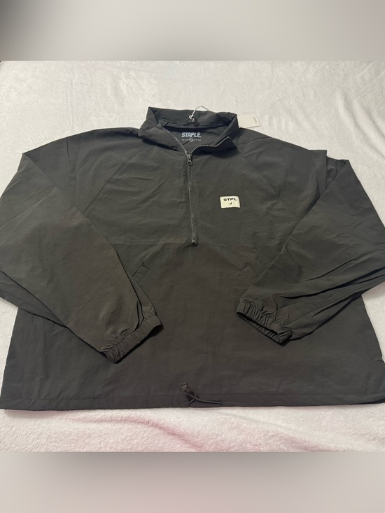 Staple Other - Staple Men’s Quarter Zip Long Sleeve Windbreaker Jacket Olive Green Size M